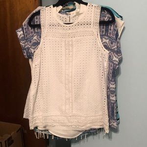 White eyelet tank